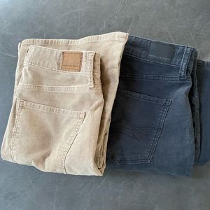 TWO AMERICAN EAGLE CORDUROY FLARE PANTS